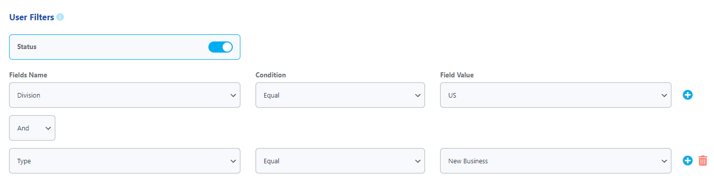 User filters