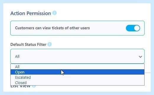 Default status filter