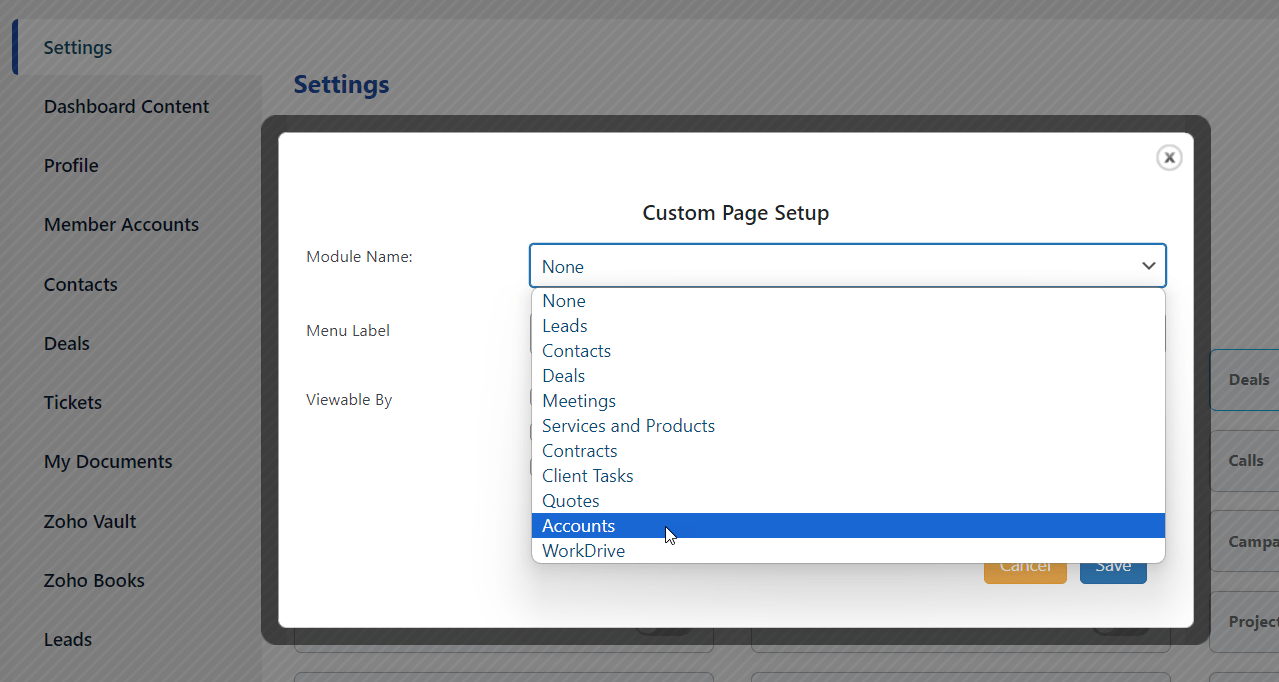 Accounts module