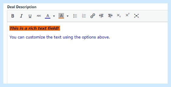 Text field support