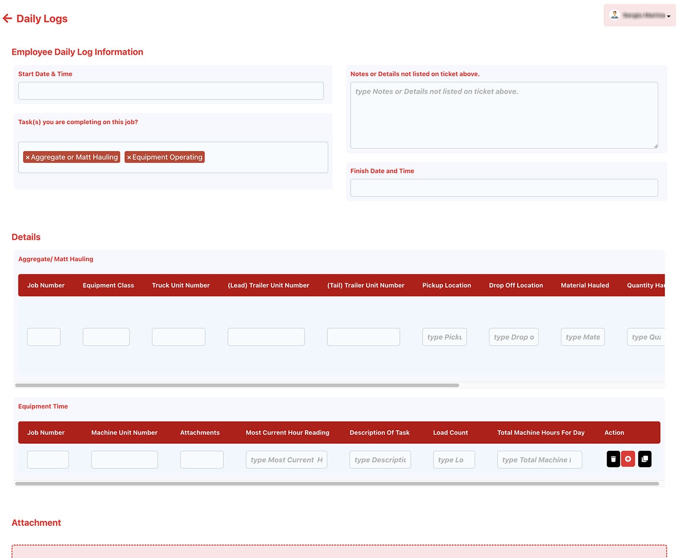 Daily log picklist and subforms