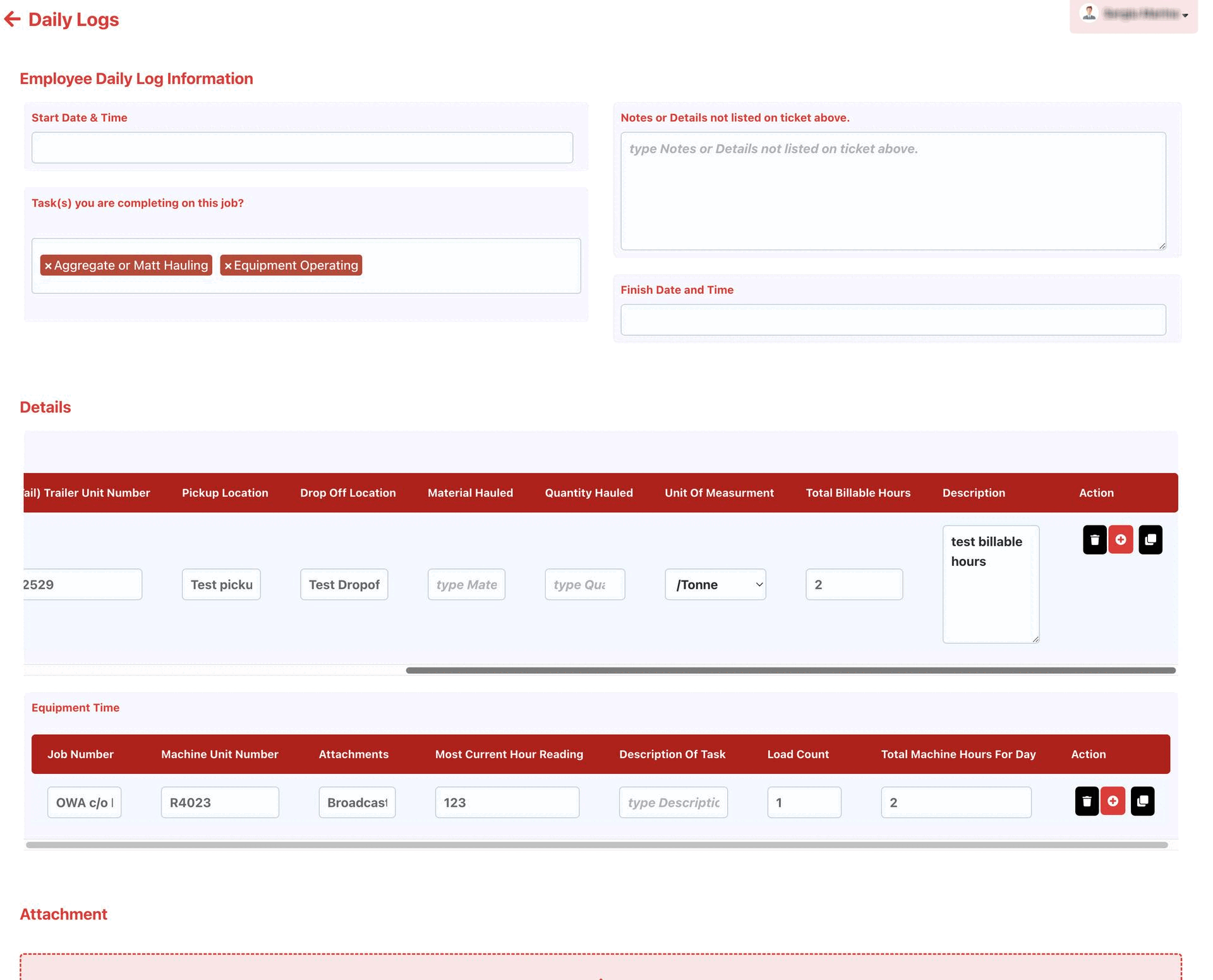 Subform feature: add new task